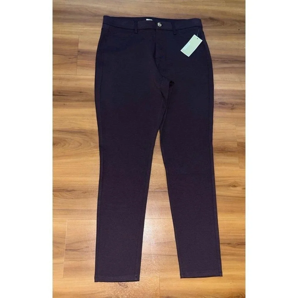 Womens NWT Michael Michael Kors Chocolate Skinny Pull‎ On Pants